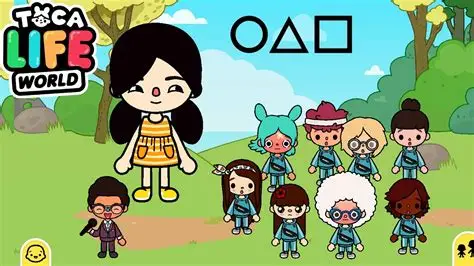 Toca Life World characters - diverse group of cute characters standing together in outdoor scene with official logo