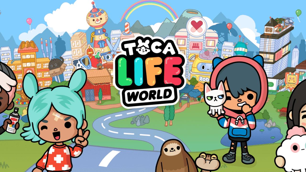 Toca Life World - Complete city overview with colorful characters and buildings showcasing the full game world